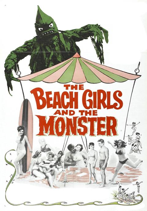 Movie poster for The Beach Girls and the Monster